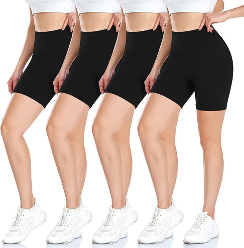 High Waisted Womens Black Workout Leggings - Running Tummy Control Yoga Pants